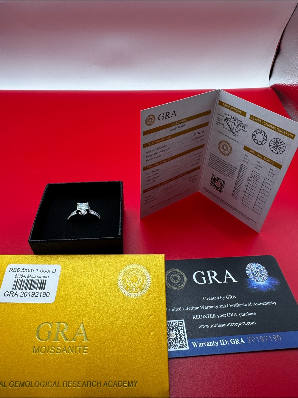 Silver Moissanite Engagement Ring in White